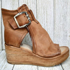 Dawn | Black Wedge Sandals for Women with Orthopedic Support | Comfortable Footwear for All-Day Wear
