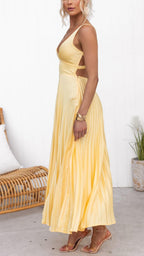 Eileen Collection | White Maxi Dress with Flattering V-Neckline | Effortless Elegance for Women
