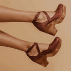 Elegant Black Wedge Heels for Women with Adjustable Ankle Strap | All-Day Comfort and Chic Versatility