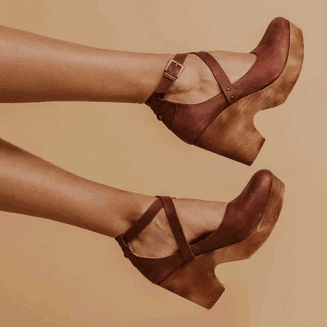 Elegant Black Wedge Heels for Women with Adjustable Ankle Strap | All-Day Comfort and Chic Versatility