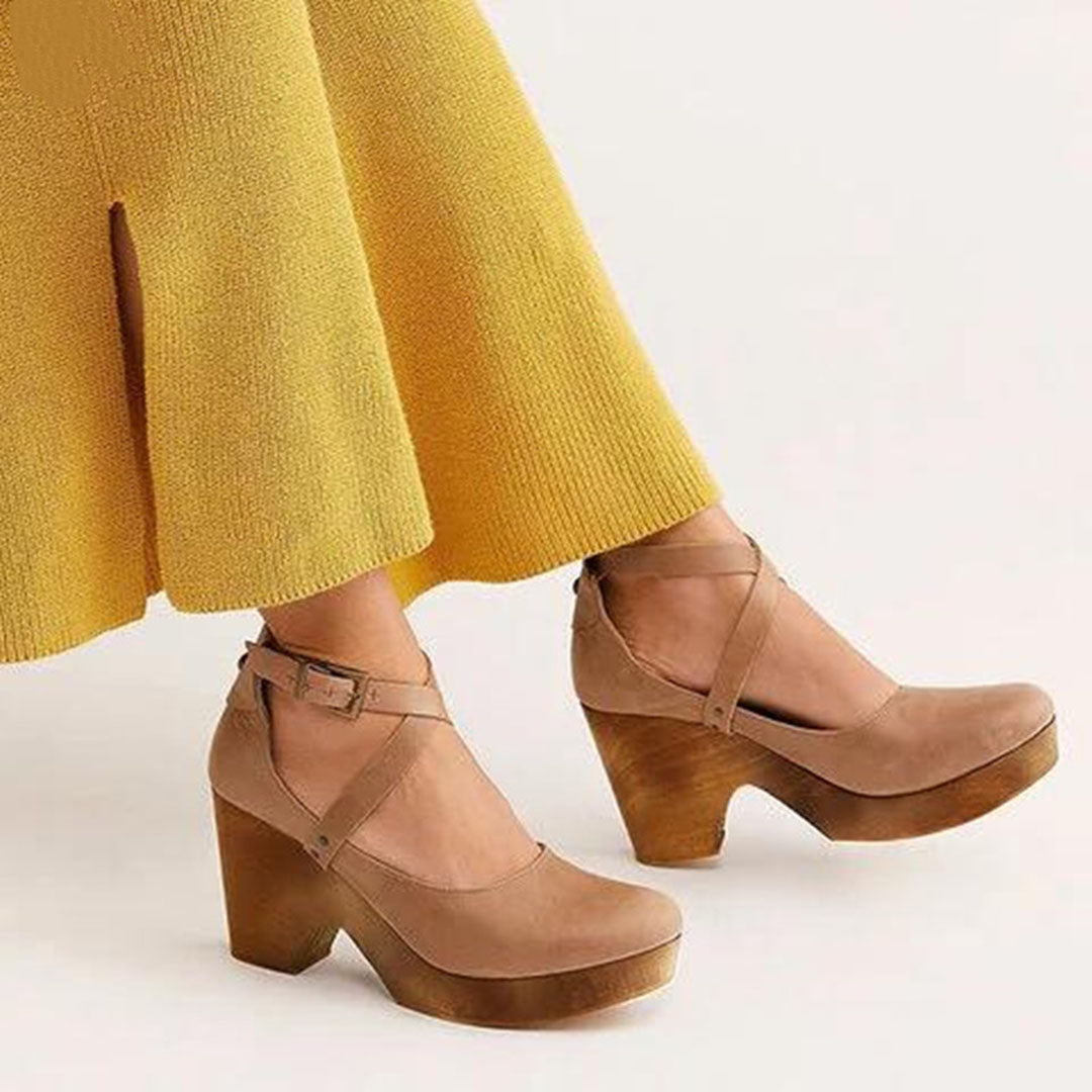 Elegant Black Wedge Heels for Women with Adjustable Ankle Strap | All-Day Comfort and Chic Versatility