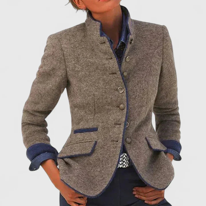 Elegant Cardigan Sweater with High Collar Design | Stylish Layering for Women 0