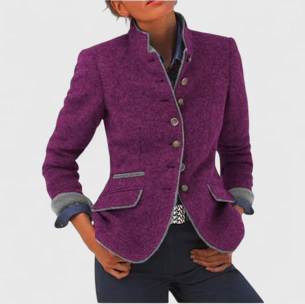 Elegant Cardigan Sweater with High Collar Design | Stylish Layering for Women 1