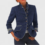 Elegant Cardigan Sweater with High Collar Design | Stylish Layering for Women 4
