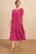 Elegant Chiffon Dress | Women's Dress with Flattering Silhouette | Perfect for Weddings and Summer Events