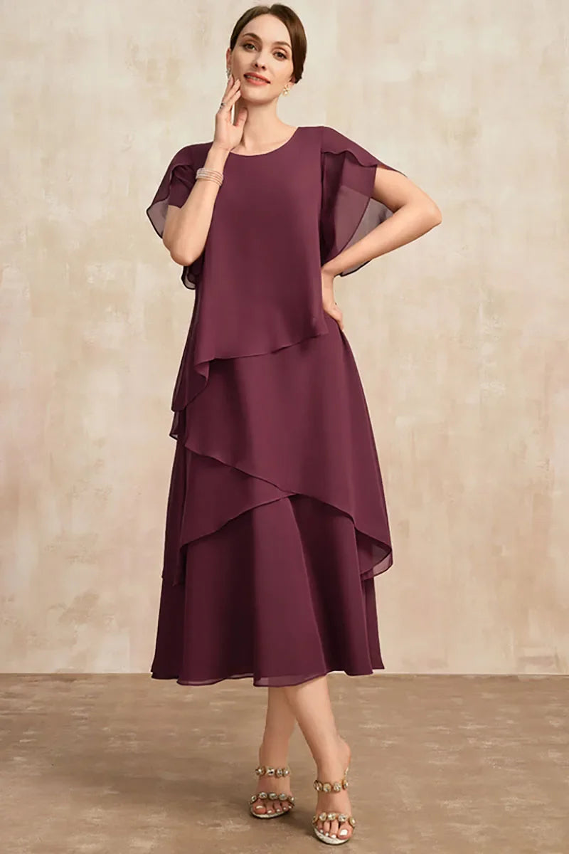 Elegant Chiffon Dress | Women's Dress with Flattering Silhouette | Perfect for Weddings and Summer Events