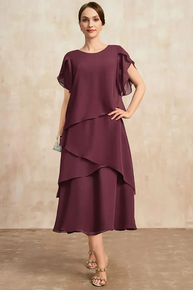 Elegant Chiffon Dress | Women's Dress with Flattering Silhouette | Perfect for Weddings and Summer Events