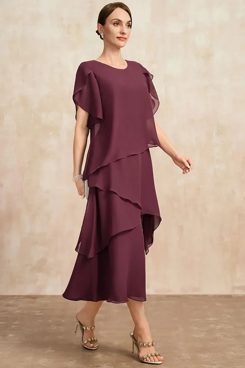 Elegant Chiffon Dress | Women's Dress with Flattering Silhouette | Perfect for Weddings and Summer Events