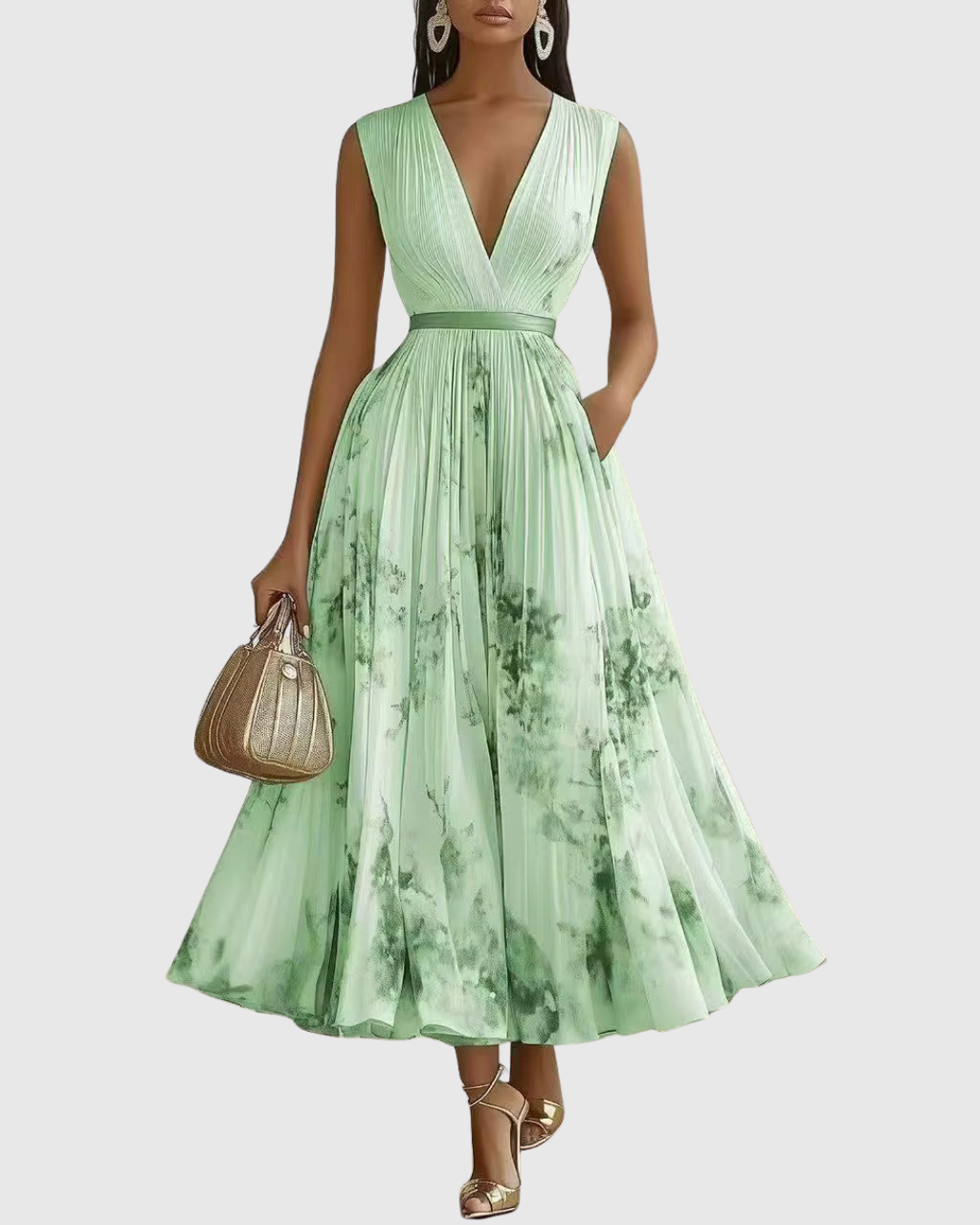 Elegant Collection | Floral Maxi Dress with Long Sleeves & Ribbon Tie | Flattering Fit for Graceful Movement 11
