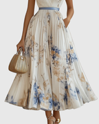 Elegant Collection | Floral Maxi Dress with Long Sleeves & Ribbon Tie | Flattering Fit for Graceful Movement 2