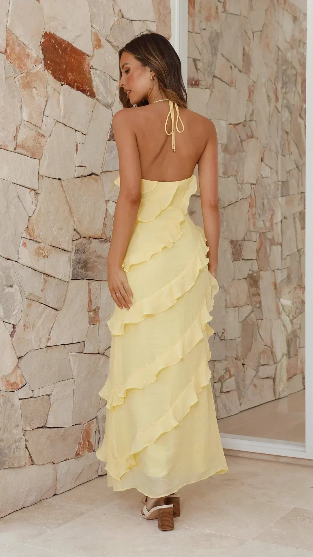 Elegant Collection | Maxi Dress for Women with Cascading Ruffles | Flattering A-Line Silhouette for Effortless Style