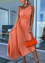 Elegant Collection | Maxi Dress for Women with One Shoulder Pleated Design | Flattering Fit for Special Occasions 1