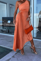 Elegant Collection | Maxi Dress for Women with One Shoulder Pleated Design | Flattering Fit for Special Occasions 5