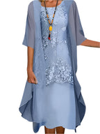 Elegant Collection | White Midi Dress with Flowing Sheer Sleeves | Long Sleeve Design for Effortless Style 0