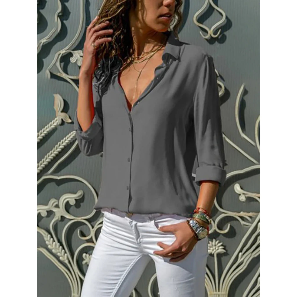 Elegant Collection | Women's Blouse with Long Sleeves & Button Closure | Timeless Style for Any Occasion 4