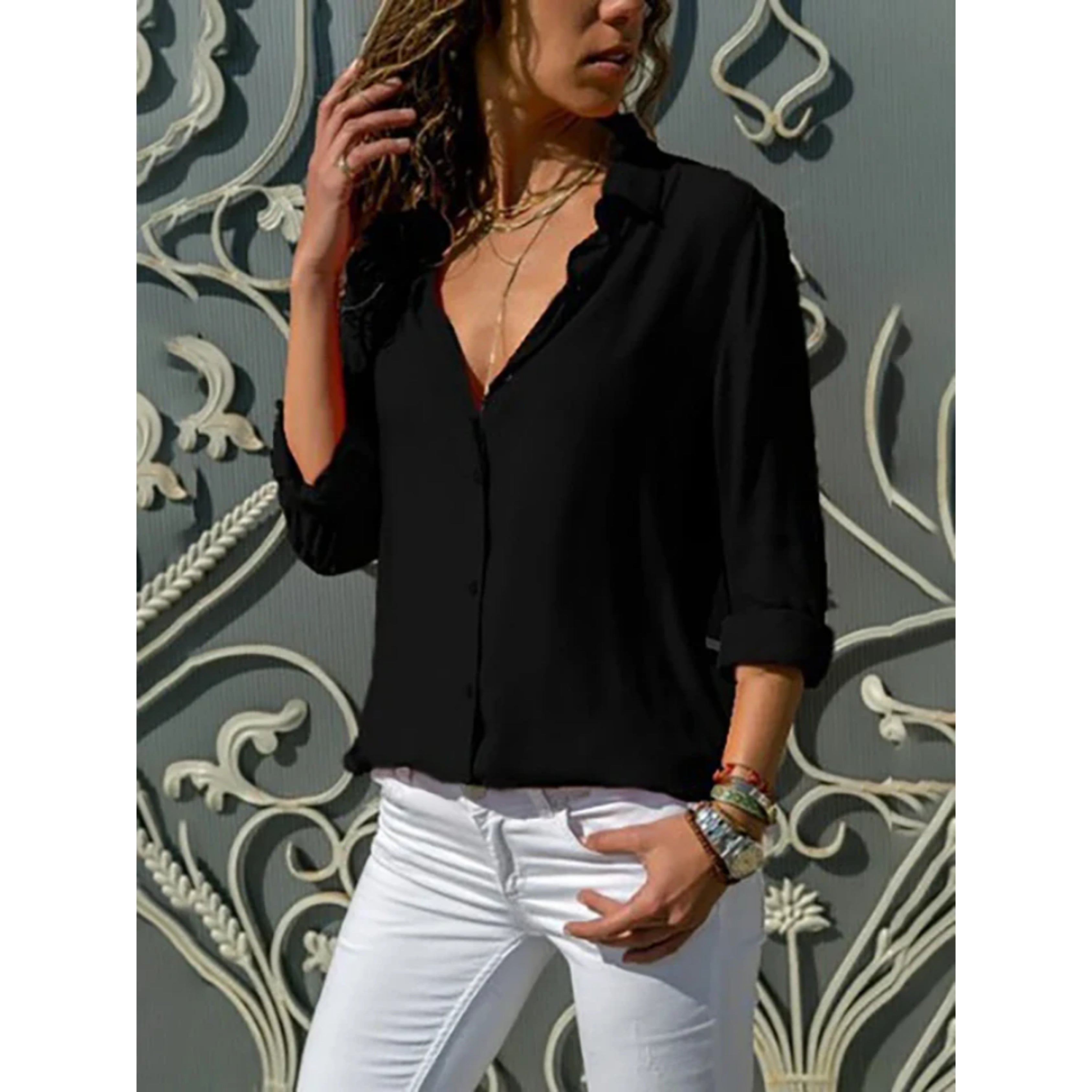 Elegant Collection | Women's Blouse with Long Sleeves & Button Closure | Timeless Style for Any Occasion 5