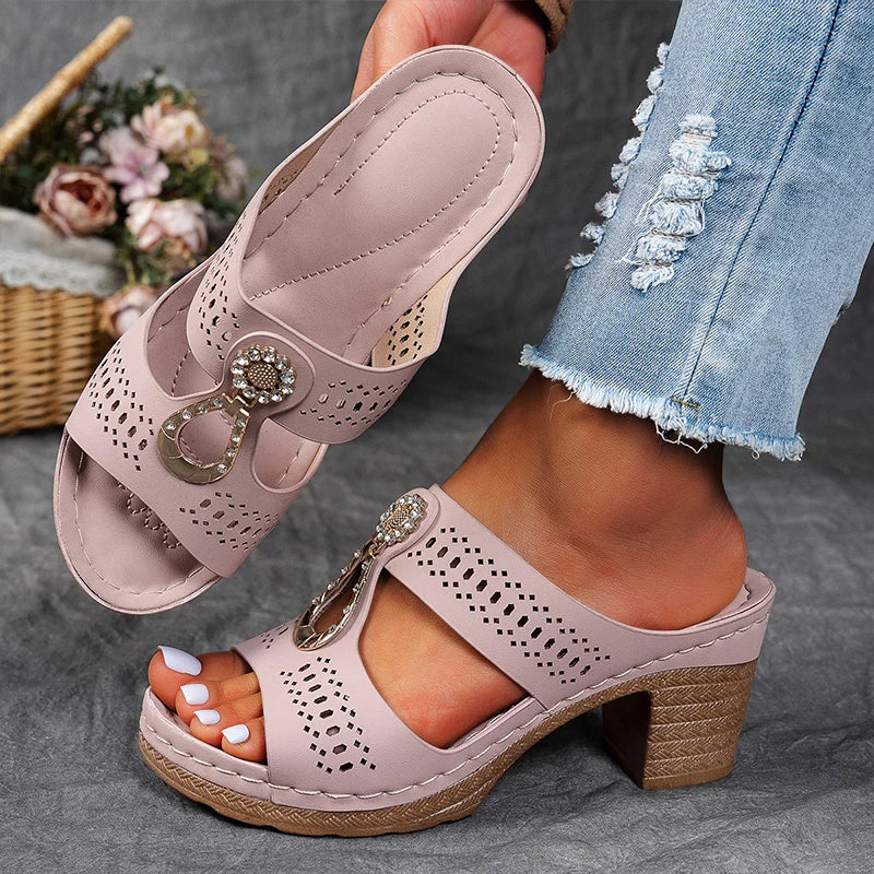 Elegant Comfort | Orthopedic Sandals for Women with Supportive Sole | Stylish Slip-On Design for All-Day Wear