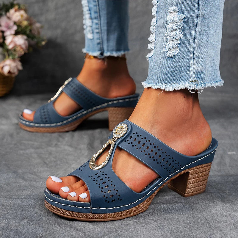 Elegant Comfort | Orthopedic Sandals for Women with Supportive Sole | Stylish Slip-On Design for All-Day Wear