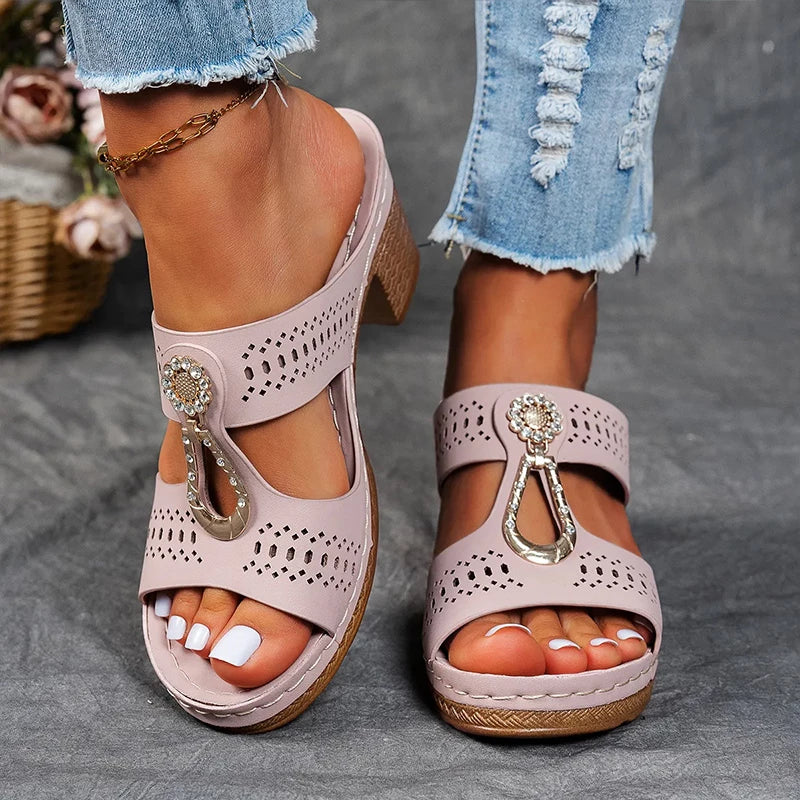 Elegant Comfort | Orthopedic Sandals for Women with Supportive Sole | Stylish Slip-On Design for All-Day Wear