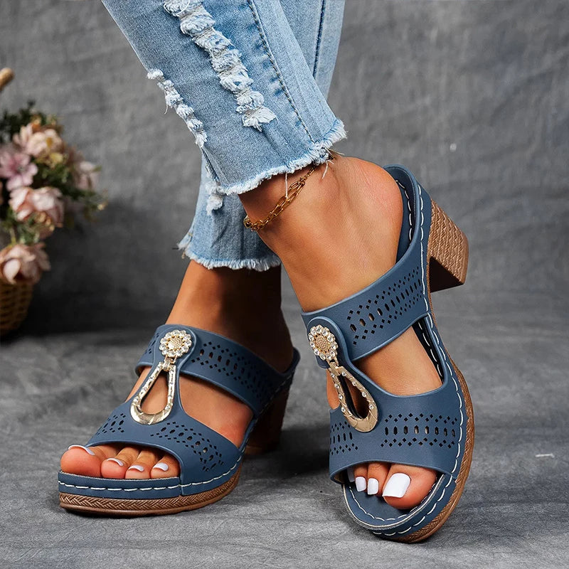 Elegant Comfort | Orthopedic Sandals for Women with Supportive Sole | Stylish Slip-On Design for All-Day Wear