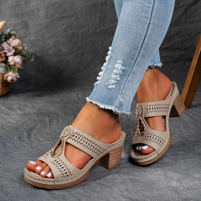 Elegant Comfort | Orthopedic Sandals for Women with Supportive Sole | Stylish Slip-On Design for All-Day Wear