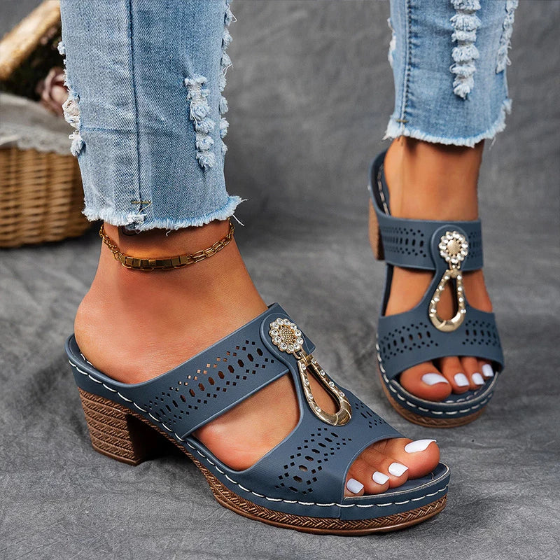 Elegant Comfort | Orthopedic Sandals for Women with Supportive Sole | Stylish Slip-On Design for All-Day Wear