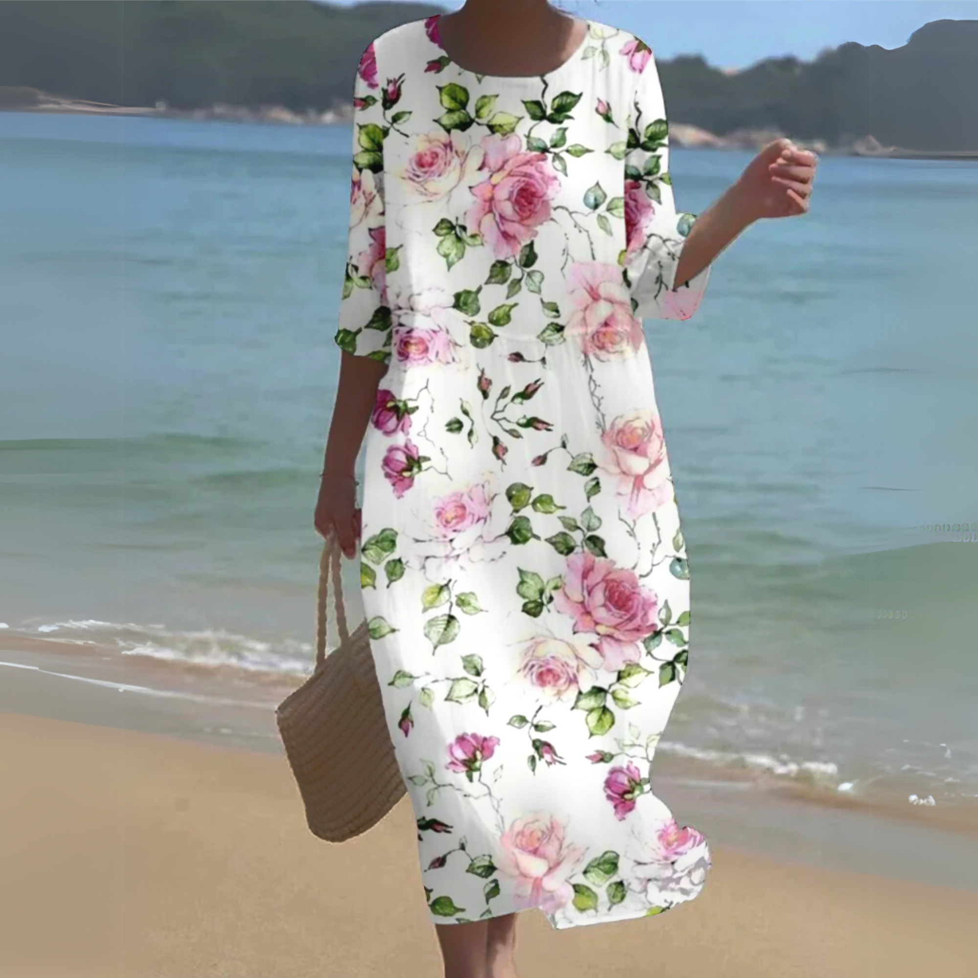 Elegant Floral Dress | Women's Dress with Flattering Fit & Breathable Fabric for Effortless Summer Style