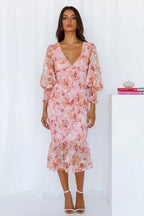 Elegant Floral Dress | Women's Wedding Guest Dress with Flattering Silhouette | Perfect for Summer Events
