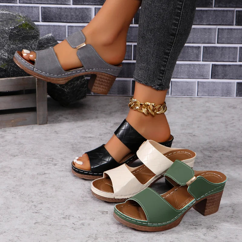 Elegant Footwear | Women's Sandals with Arch Support & Adjustable Straps | Comfortable Design for All-Day Wear