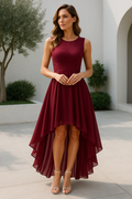 Elegant High-Low Women's Dress with Flattering Silhouette | Perfect for Formal Events and Weddings 0