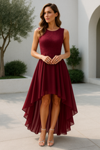 Elegant High-Low Women's Dress with Flattering Silhouette | Perfect for Formal Events and Weddings 0