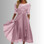 Elegant Lace Dress | Women's Wedding Guest Dress with Breathable Fabric | Flattering Fit for Summer Events