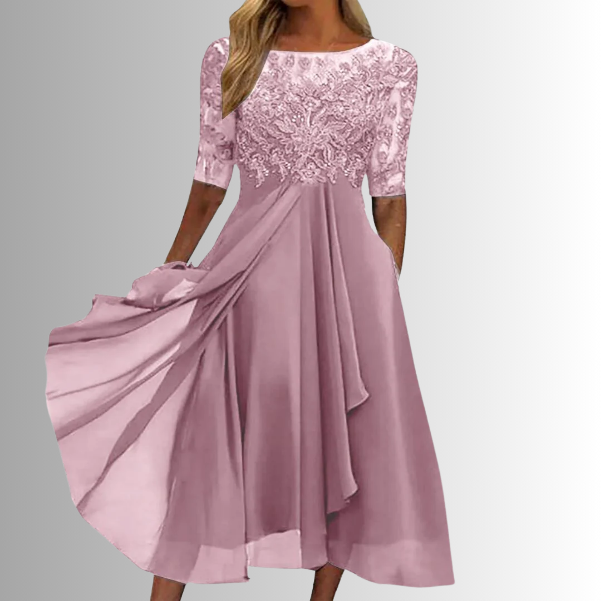 Elegant Lace Dress | Women's Wedding Guest Dress with Breathable Fabric | Flattering Fit for Summer Events