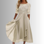 Elegant Lace Dress | Women's Wedding Guest Dress with Breathable Fabric | Flattering Fit for Summer Events
