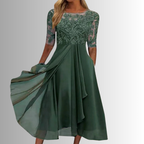 Elegant Lace Dress | Women's Wedding Guest Dress with Breathable Fabric | Flattering Fit for Summer Events