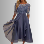 Elegant Lace Dress | Women's Wedding Guest Dress with Breathable Fabric | Flattering Fit for Summer Events