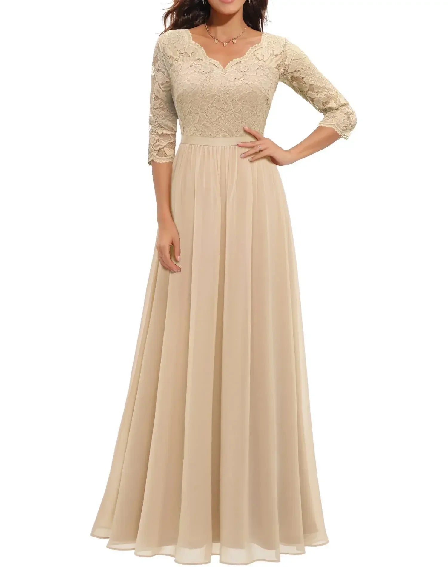 Elegant Lace Maxi Dress for Women with Flattering Bodice | Perfect for Formal Occasions
