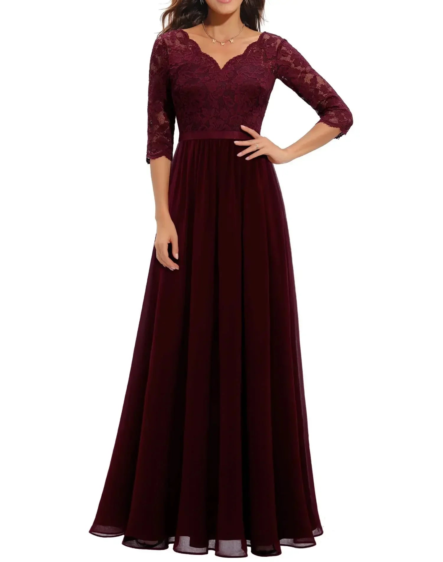 Elegant Lace Maxi Dress for Women with Flattering Bodice | Perfect for Formal Occasions