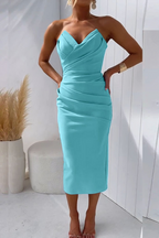 Elegant Lace Strapless Dress | Women's Wedding Guest Dress with Sculpted Silhouette for Timeless Style