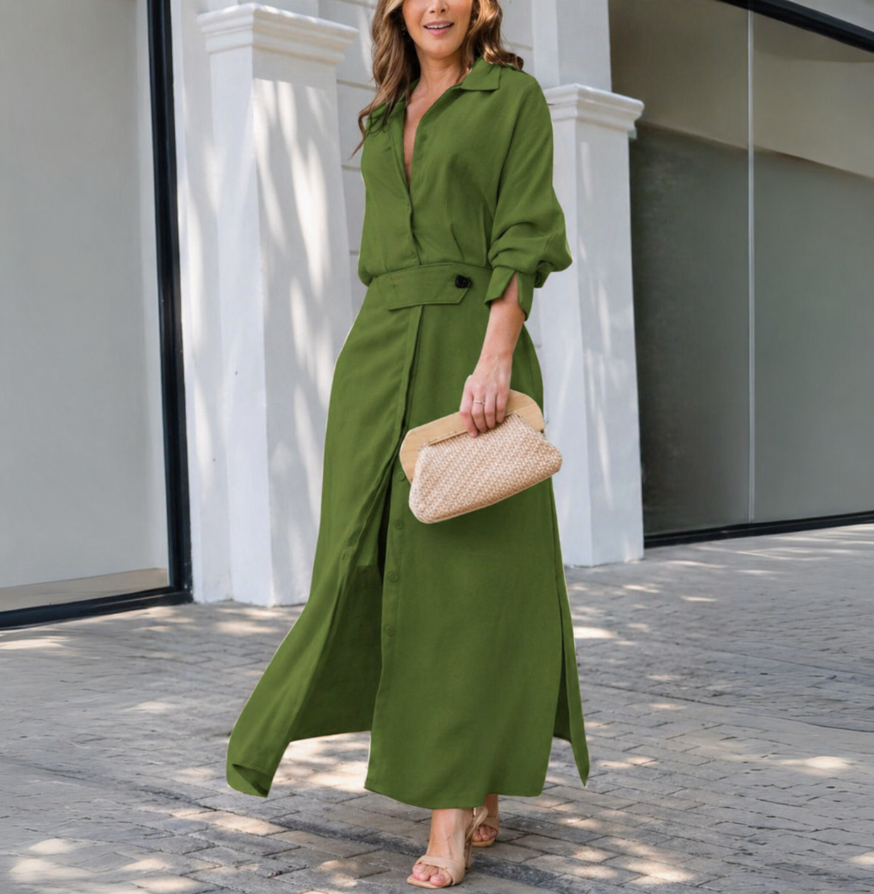 Elegant Maxi Dress | Flattering V-Neckline & Lightweight Fabric | Versatile Summer Style for Women