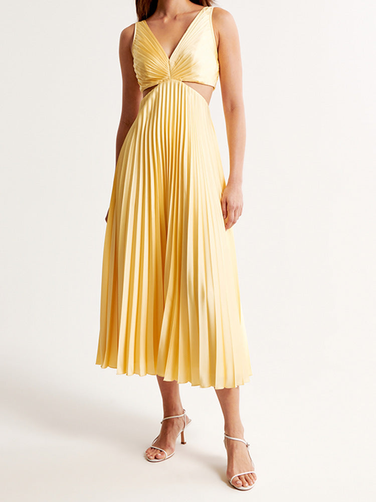 Elegant Maxi Dress | Women's V-Neck Summer Dress with Flattering Silhouette | Perfect for Weddings and Special Occasions