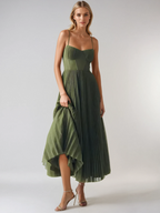 Elegant Maxi Dresses for Women with Pleated Design | Flattering Long Dress for Special Occasions