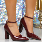 Elegant Orthopedic Women's Heels | Black T-Strap Design for All-Day Comfort