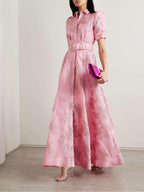 Elegant Retro Dress | Women's High-Waist Cocktail Dress with Chic Lapel Neckline | Timeless Style for Special Occasions