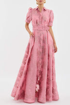 Elegant Retro Dress | Women's High-Waist Cocktail Dress with Chic Lapel Neckline | Timeless Style for Special Occasions