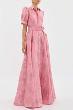Elegant Retro Dress | Women's High-Waist Cocktail Dress with Chic Lapel Neckline | Timeless Style for Special Occasions