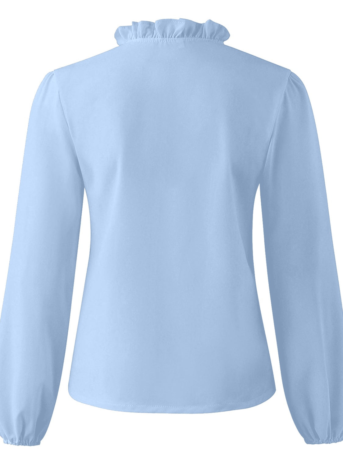 Elegant Ruffled V-Neck Blouse with Long Sleeves | Stylish Sheer Design for Effortless Chic