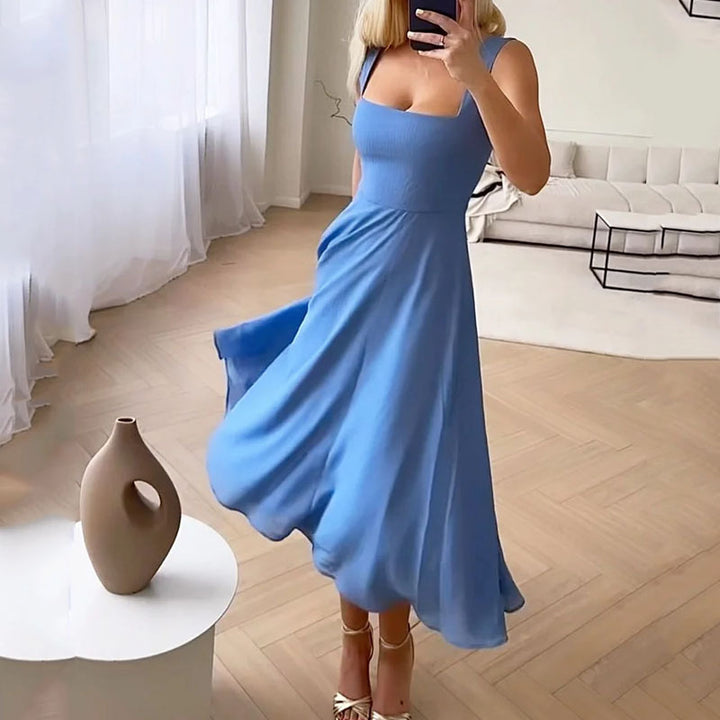 Elegant Square Midi Dress | Women's Wedding Guest Dress with Flattering Silhouette | Perfect for Summer & Special Occasions 2