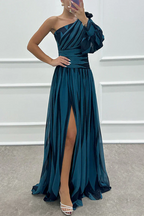 Elegant Striped Maxi Dress with One Shoulder Design | Flattering Long Dress for Effortless Style