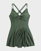 Elegant Swim Dress | Plus Size One Piece Swimsuit with Tummy Control | Adjustable Straps for Comfort